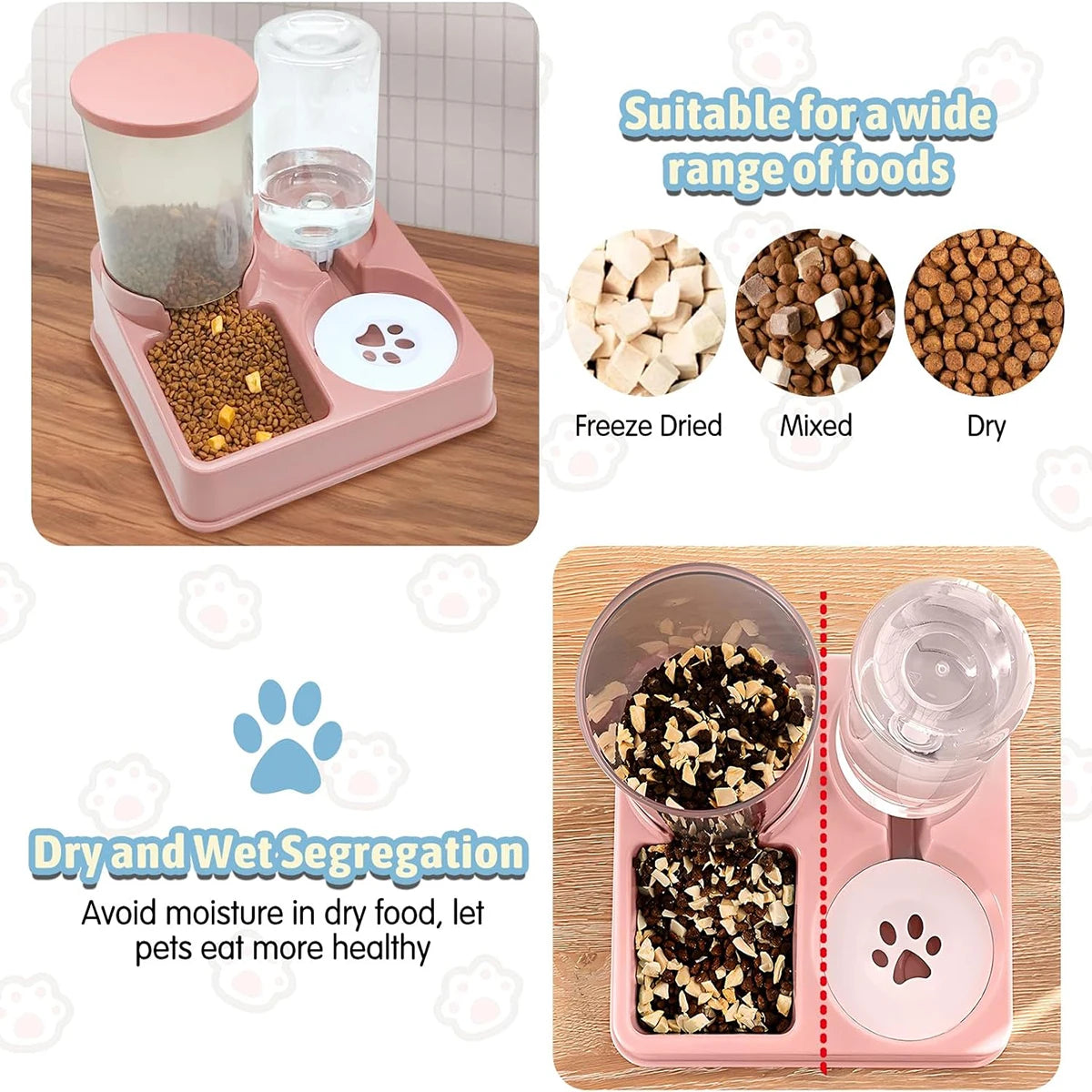 Automatic Cat Feeder Water Dispenser Set.