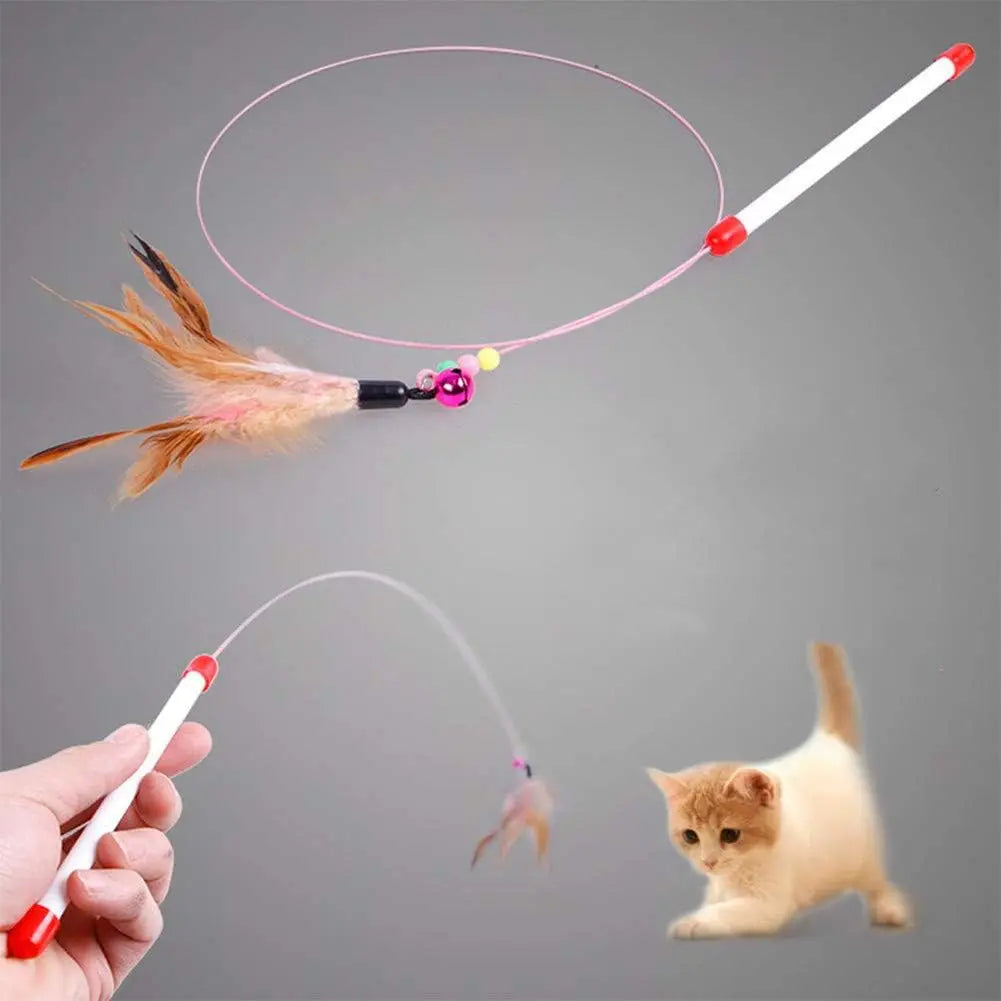 Kitten Wand Toys with Beads Bells