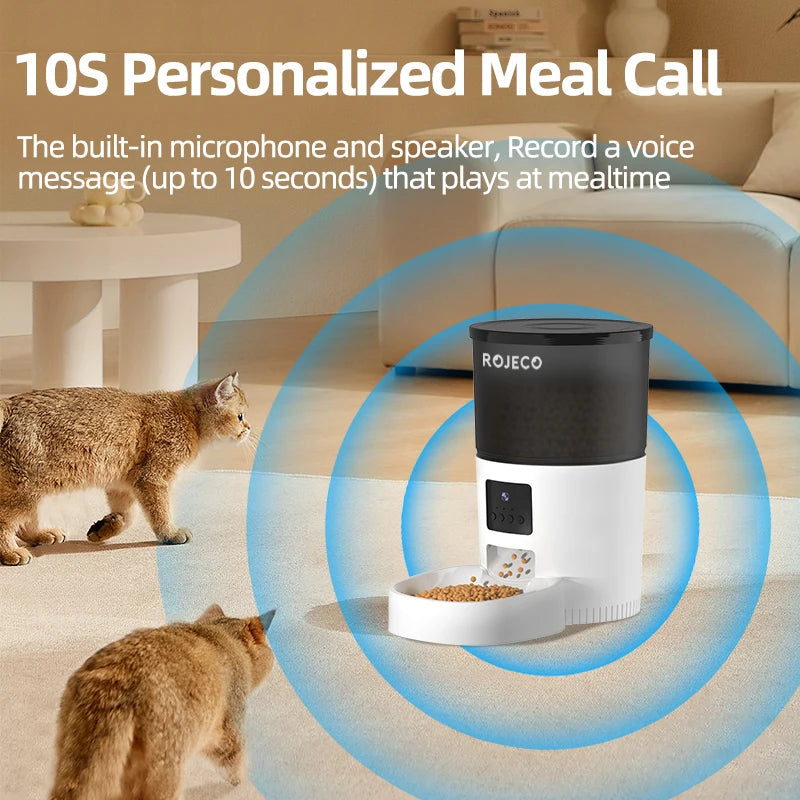 ROJECO Automatic Cat Feeder With Camera Video.