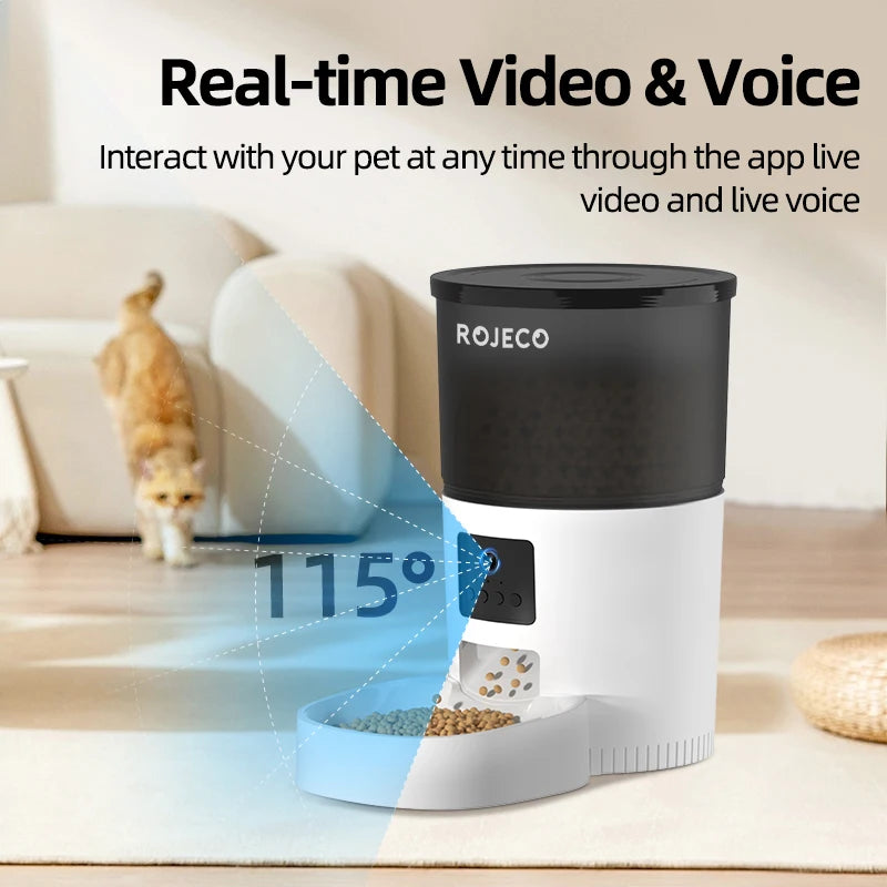 ROJECO Automatic Cat Feeder With Camera Video.