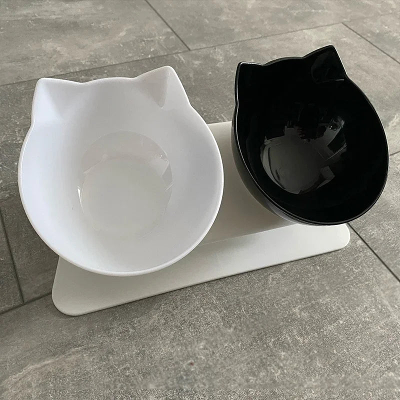 Non-Slip Double Cat Bowl Dog Bowl With Stand Pet Feeding