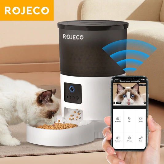 ROJECO Automatic Cat Feeder With Camera Video.