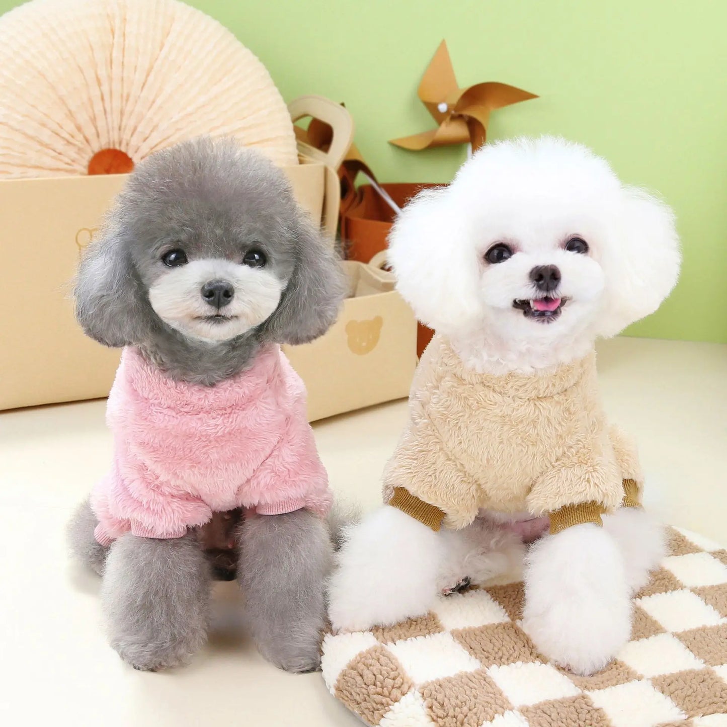 Autumn and winter pet dog four-legged plush clothes