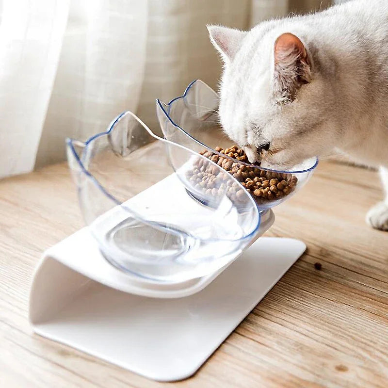 Non-Slip Double Cat Bowl Dog Bowl With Stand Pet Feeding